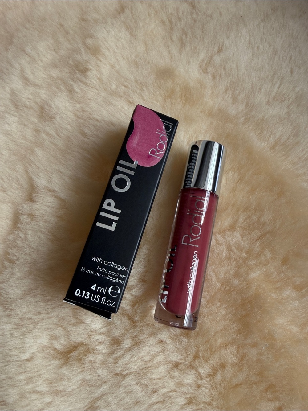 Rodial lip oil gloss mauve pink English rose with collagen 4ml full size *